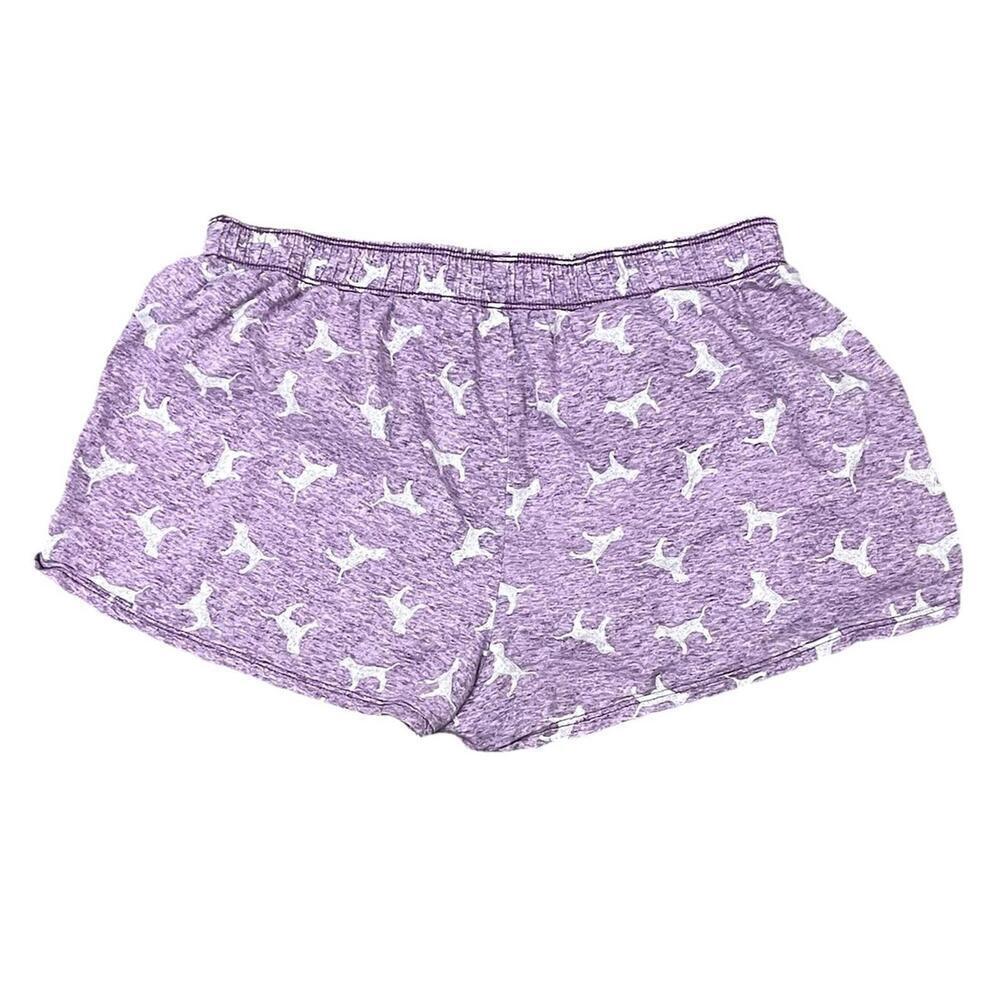 PINK Victoria’s Secret Pajama Shorts Small Purple Dog Print Low Rise Flip Waist - Picture 3 of 7